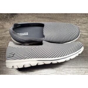 Skechers Shoes Go Walk Womens 10 Goga Mat Ultra Go Slip On Gray Charcoal NEW